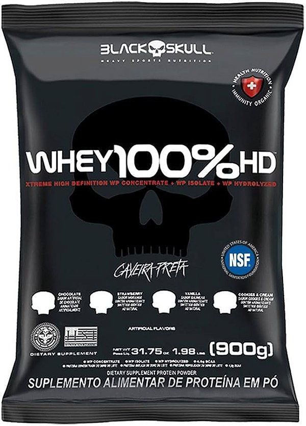 Whey 100% hd chocolate black skull