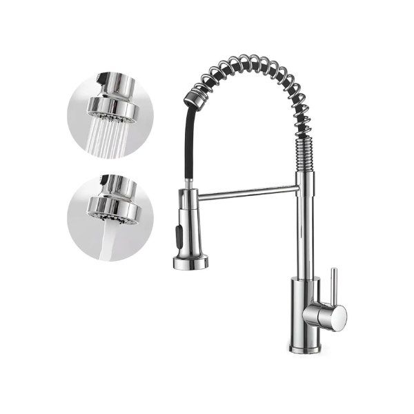 TORNEIRA DE COZINHA MONOCOMANDO GOURMET AÇO INOX HONGYU - PRATEADO BRILHANTE