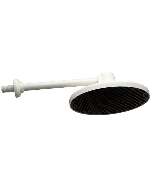 Chuveiro Ducha Fria Piscina Branco Plastico Luconi - Grande - 9"