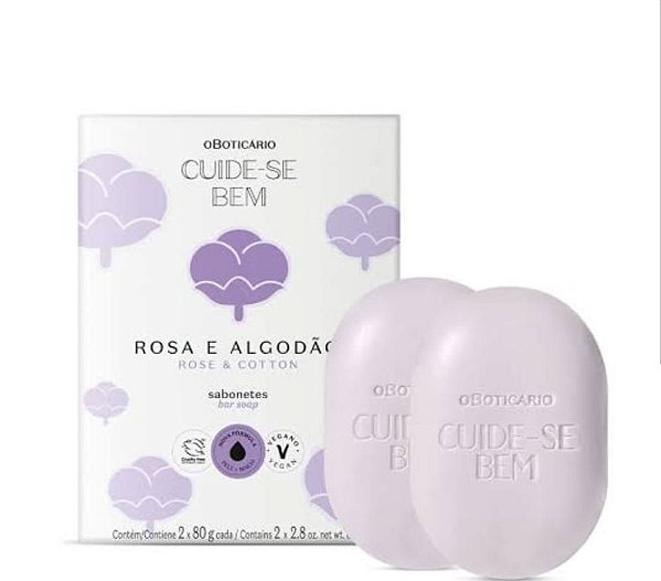 Sabonetes Cuide-se Bem Rosa e Algodão 2x80g Cada