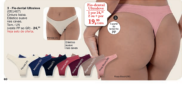 Calcinha fio ultraleve bege