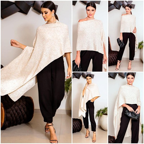 PONCHO ASSIMÉTRICO NUDE