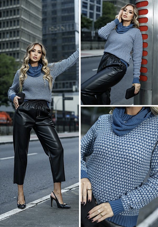 BLUSA FEMENINA DUAS CORES GOLA AVULSA V 3126