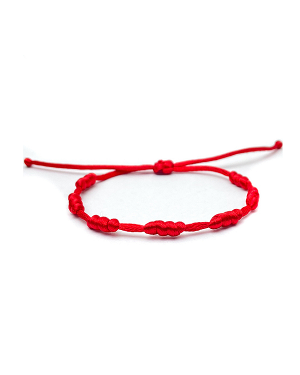 Pulseira de Kabbalah 7 Nós Vermelha Original Para Proteção e Boa Sorte