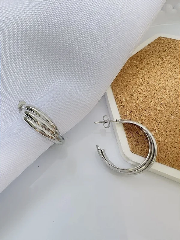 BRINCO DE ARGOLA ORGANICA A25 - AÇO INOX