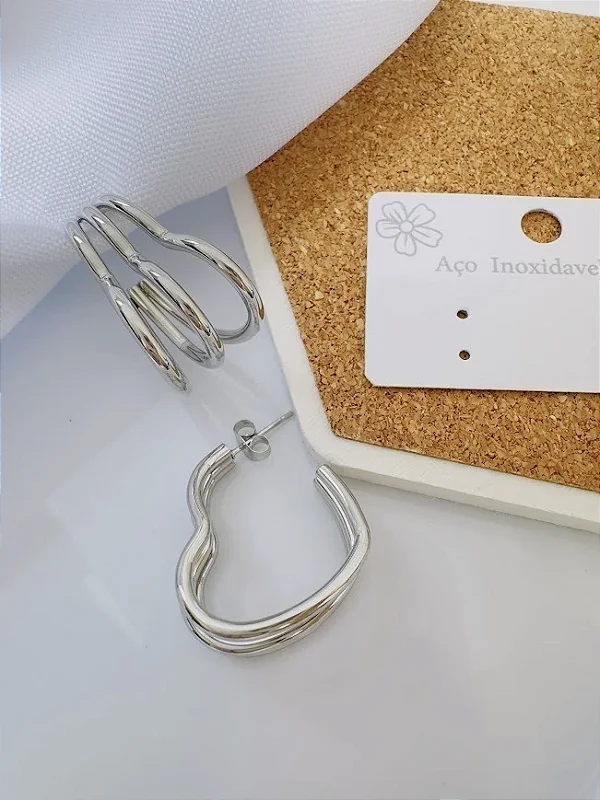 BRINCO DE ARGOLA ORGANICA A29 - AÇO INOX