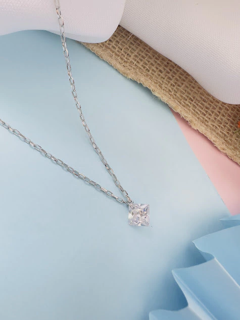 COLAR PONTO LUZ QUADRADO 45CM - AÇO INOX