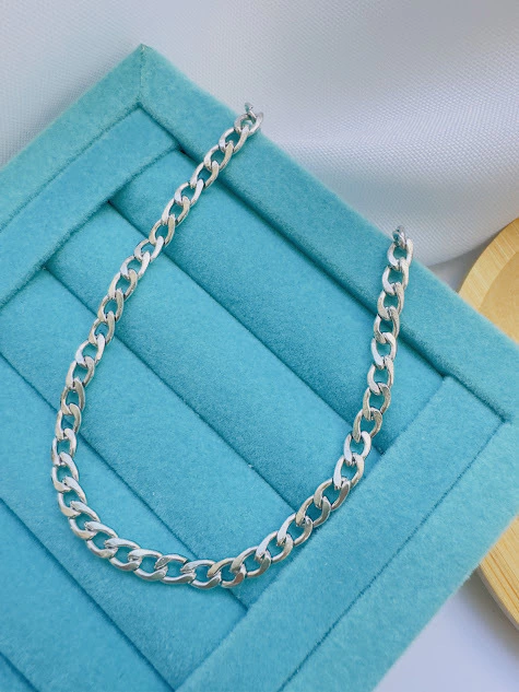 PULSEIRA MASCULINA GRUMET 4MM 20CM - AÇO INOXIDÁVEL