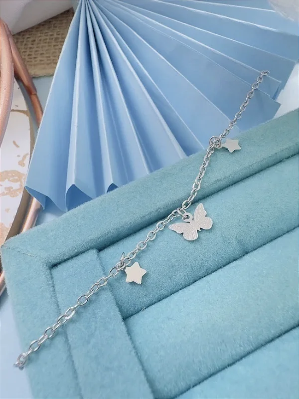 PULSEIRA BORBOLETA 18CM - AÇO INOX.