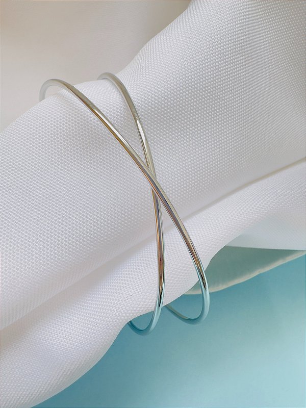 BRACELETE ANTEBRAÇO EM X ABERTO- AÇO INOX