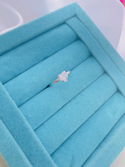 ANEL CORAÇÃO CRISTAL - AÇO INOXIDÁVEL