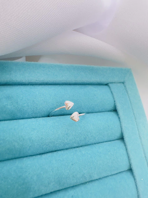 ANEL ABERTO 2 CORAÇÃO - AÇO INOXIDÁVEL