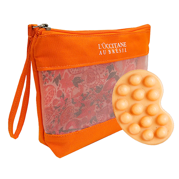 Necessaire com Sabonete Massageador de Caju