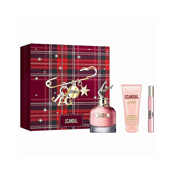 Coffret Kit Scandal Jean Paul Gaultier - EDP 80ml + Body Lotion 75ml + Travel Size 10ml