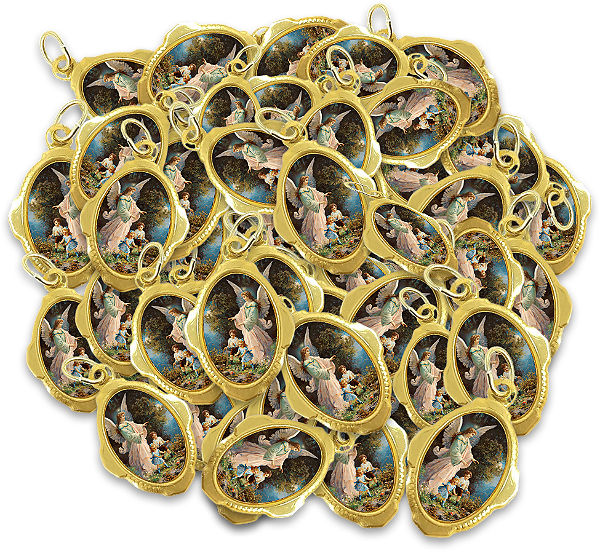 100 Medalhas de Anjo da Guarda - Resinadas