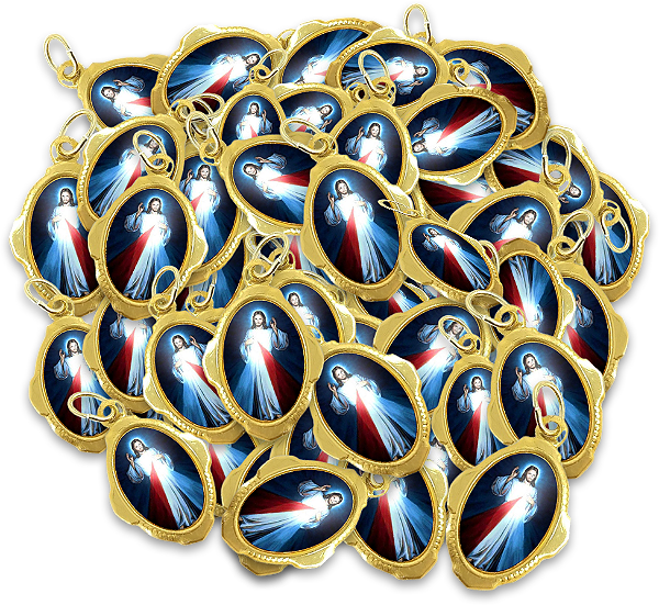 100 Medalhas de Jesus Misericordioso - Resinadas