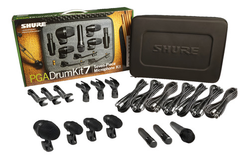 Kit De Microfones Shure Pga Drum Kit 7 Para Bateria Cor:Preto