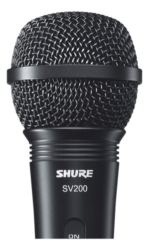 Microfone Vocal De Mão Profissional Com Fio Shure Sv200