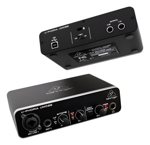 Interface De Áudio Behringer U-phoria Umc22 Midas Usb