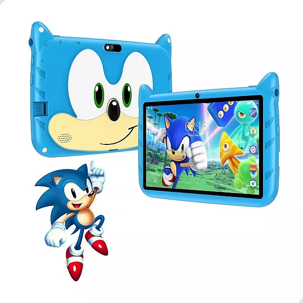 Tablet do sonic infantil azul