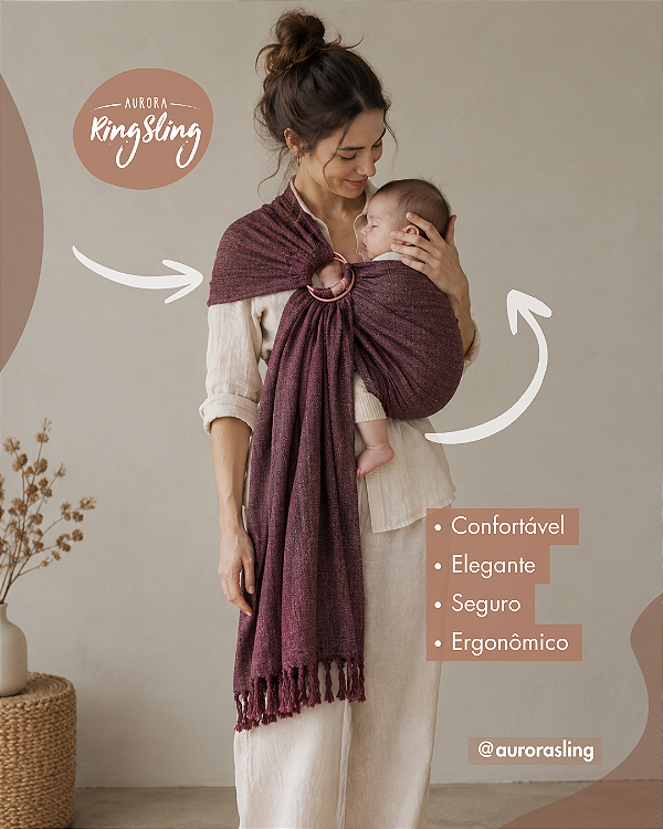 Ring Sling Beringela & Rose
