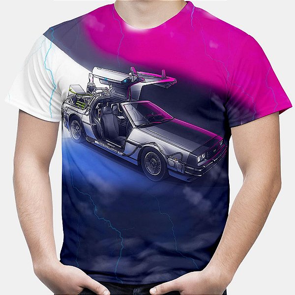 Camiseta Masculina DeLorean De Volta Para o Futuro Estampa Total