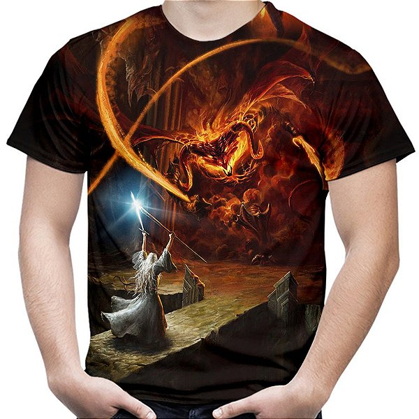 Camiseta Masculina Gandalf You Shall Not Pass Estampa Total Md02