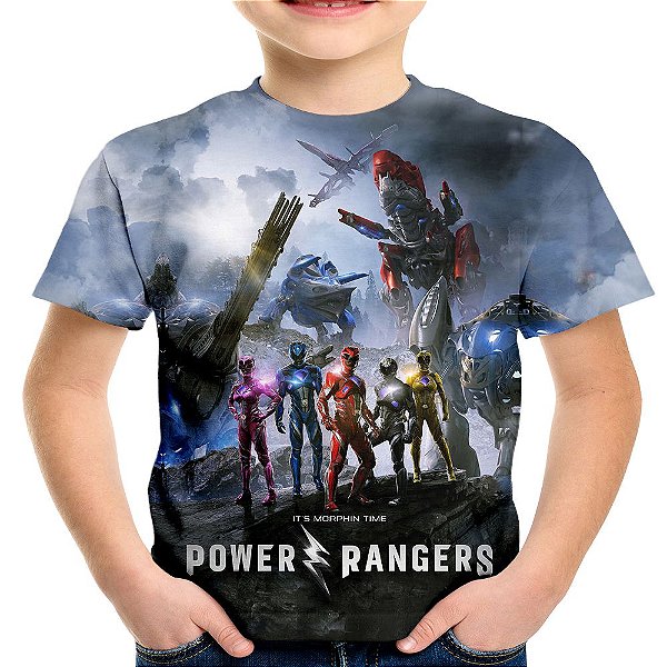 Camiseta Infantil Power Rangers Estampa Total Md01
