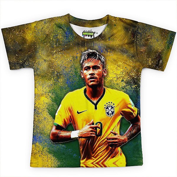 Camiseta Infantil Neymar Brasil Copa Md02