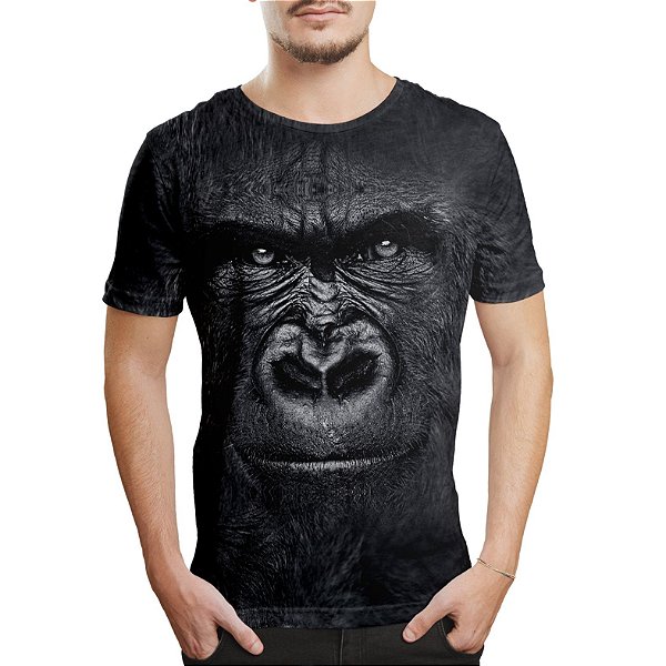 Camiseta Masculina Gorila Estampa Digital