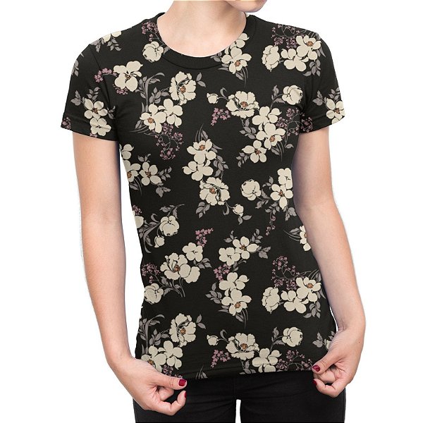 camisetas com estampas de flores
