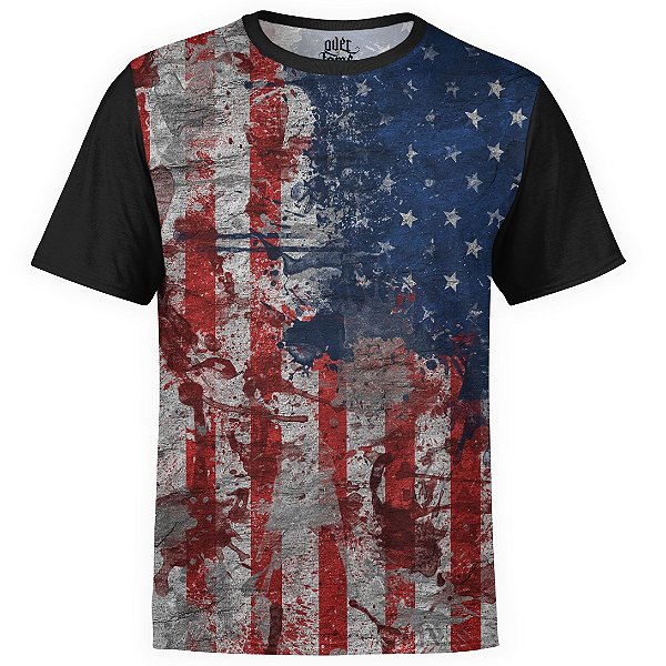 Camiseta masculina Bandeira EUA Estampa Digital md01
