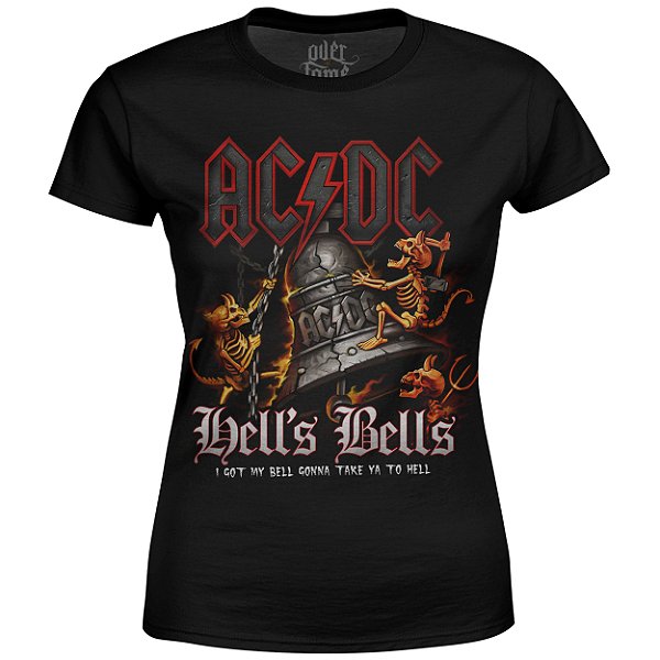 Camiseta Baby Look Feminina AC/DC Estampa Digital AC DC md08