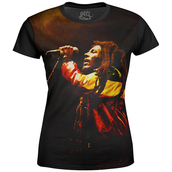 Camiseta Baby Look Feminina Bob Marley Estampa Digital md01