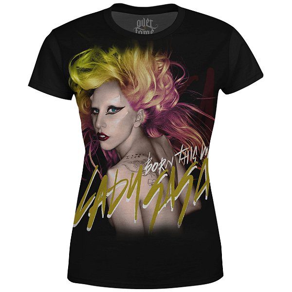 Camiseta Baby Look Feminina Lady Gaga Estampa digital md02