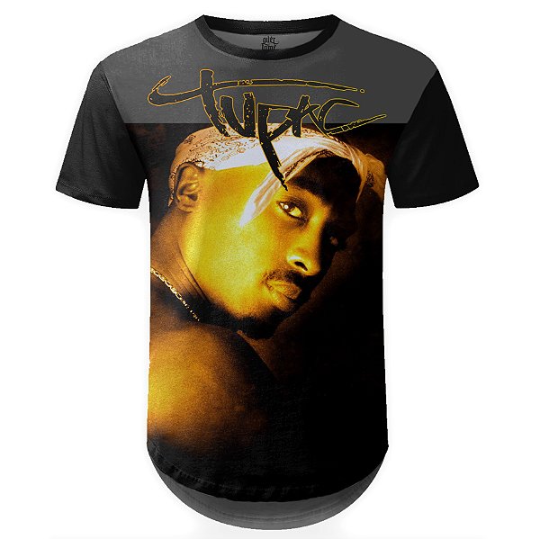 Camiseta Masculina Longline 2PAC Tupac Shakur Md05