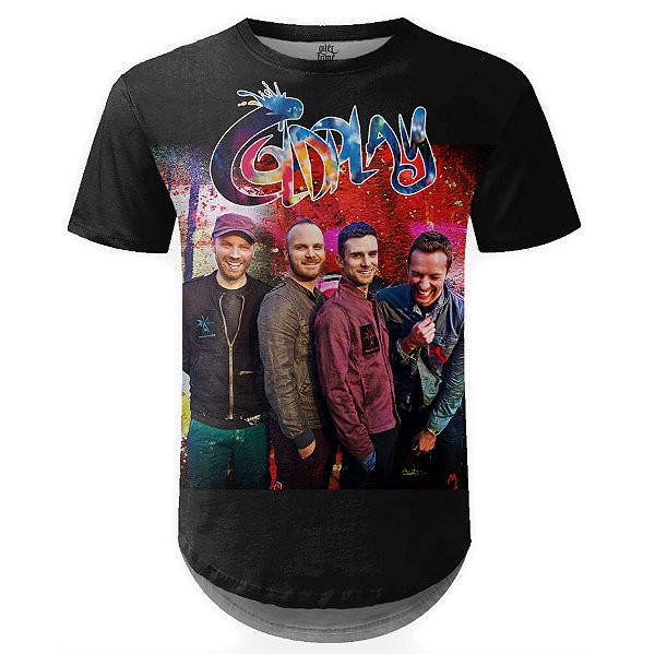 Camiseta Masculina Longline Coldplay Estampa digital md04