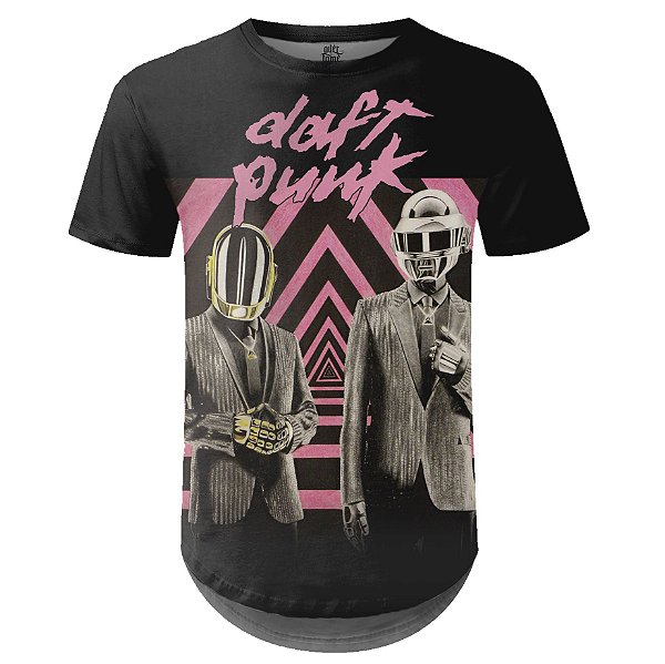 Camiseta Masculina Longline Daft Punk Estampa digital md01