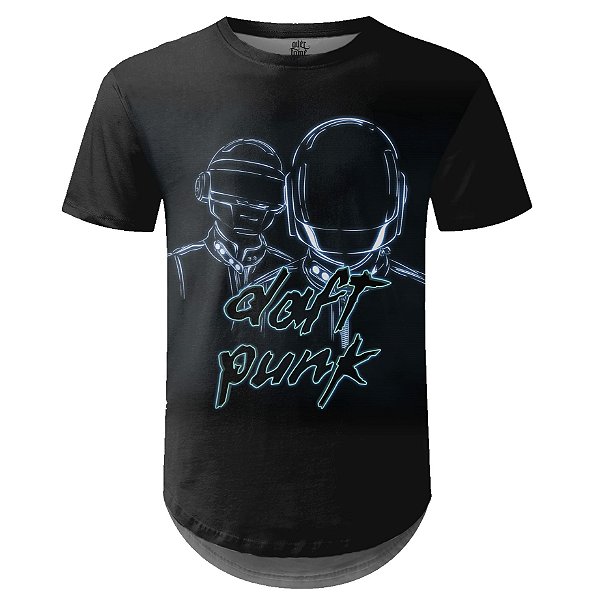 Camiseta Masculina Longline Daft Punk Estampa digital md02