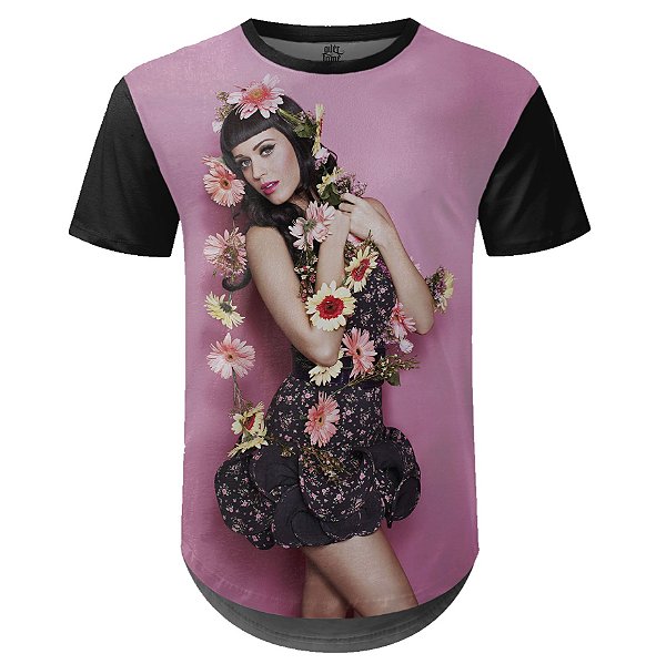 Camiseta Masculina Longline Katy Perry Estampa digital md01
