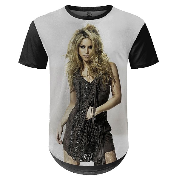 Camiseta Masculina Longline Shakira Estampa digital md02