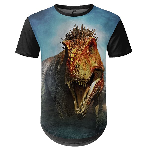 Camiseta Masculina Longline Sci-fi T-Rex md03