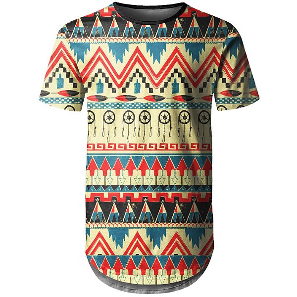 Camiseta Masculina Longline Étnica Tribal Africana Md07