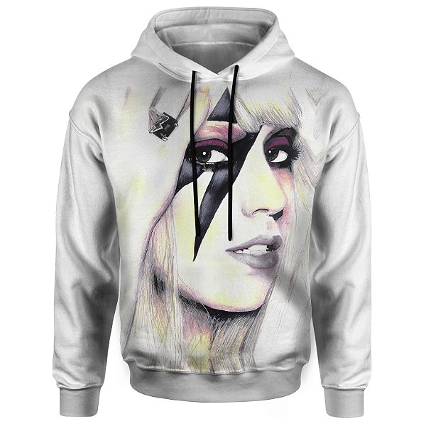 Moletom Com Capuz Unissex Lady Gaga md01 - Simbiose Camisetas Estampas Digitais Resolução HD Total Print