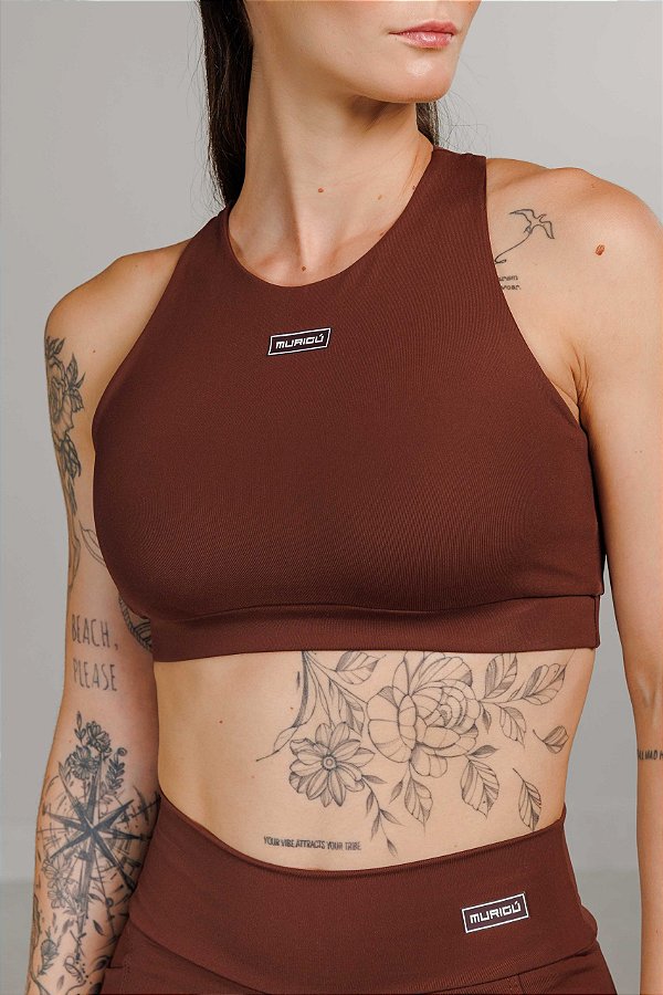 Top de Treino Feminino Murigú Shape Marrom
