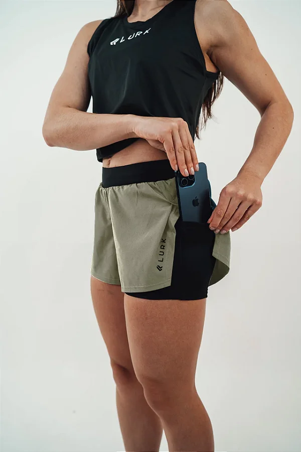 Shorts Curto 2 em 1 Stone