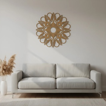 Mandala Floral Decorativa 1 em MDF Cru