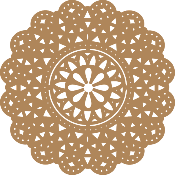 Mandala Floral Decorativa 2 em MDF Cru