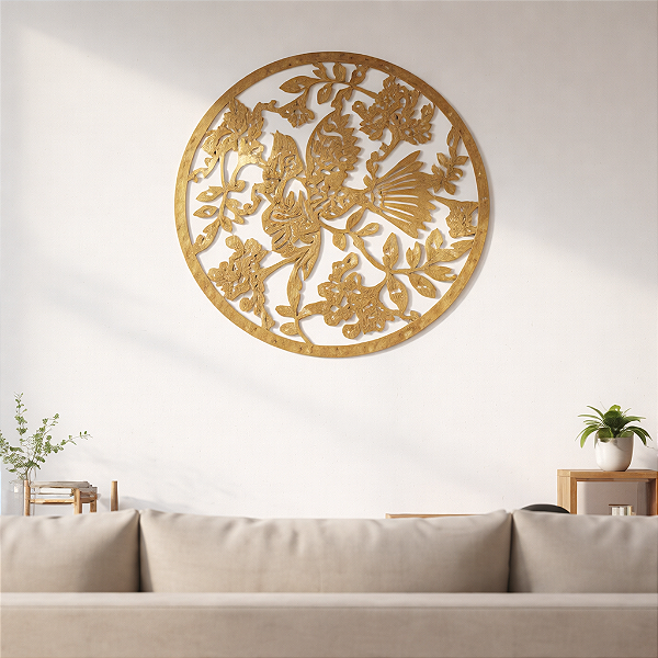 Mandala Floral Decorativa 12 em MDF Cru