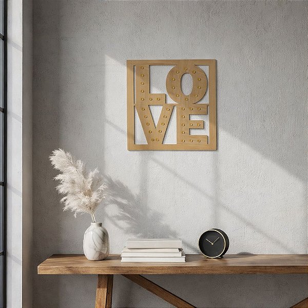 Frase Decorativa “LOVE” em MDF Cru